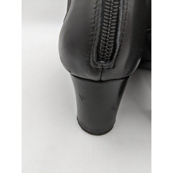AGL women's black leather block heel zip ankle booties‎ 38 - Picture 8 of 14